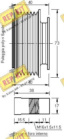 REPKIT RKT2291 - Ремъчна шайба, генератор vvparts.bg