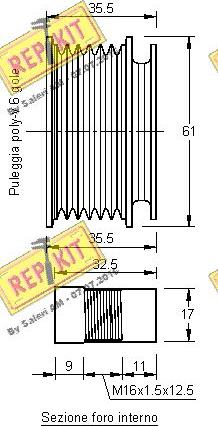 REPKIT RKT2293 - Ремъчна шайба, генератор vvparts.bg