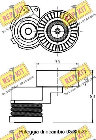 REPKIT RKT2253 - Ремъчен обтегач, пистов ремък vvparts.bg