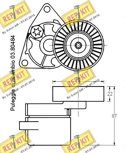 REPKIT RKT2205 - Ремъчен обтегач, пистов ремък vvparts.bg