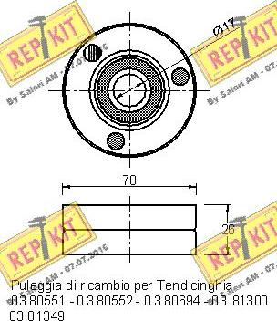 REPKIT RKT2284 - Паразитна / водеща ролка, пистов ремък vvparts.bg