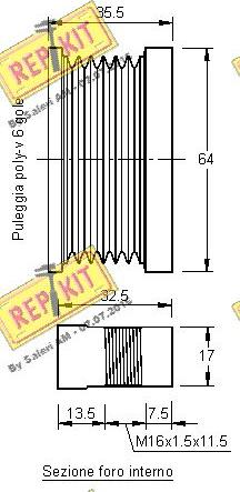 REPKIT RKT2239 - Ремъчна шайба, генератор vvparts.bg