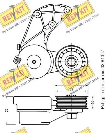 REPKIT RKT2733 - Ремъчен обтегач, пистов ремък vvparts.bg