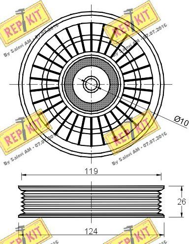 REPKIT RKT2725 - Паразитна / водеща ролка, пистов ремък vvparts.bg