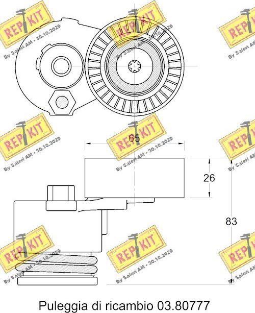 REPKIT RKT2777 - Ремъчен обтегач, пистов ремък vvparts.bg