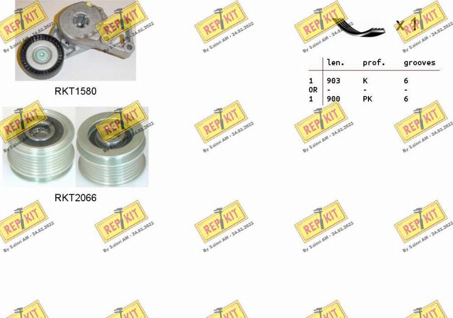 REPKIT RKTA0098 - Комплект пистов ремък vvparts.bg