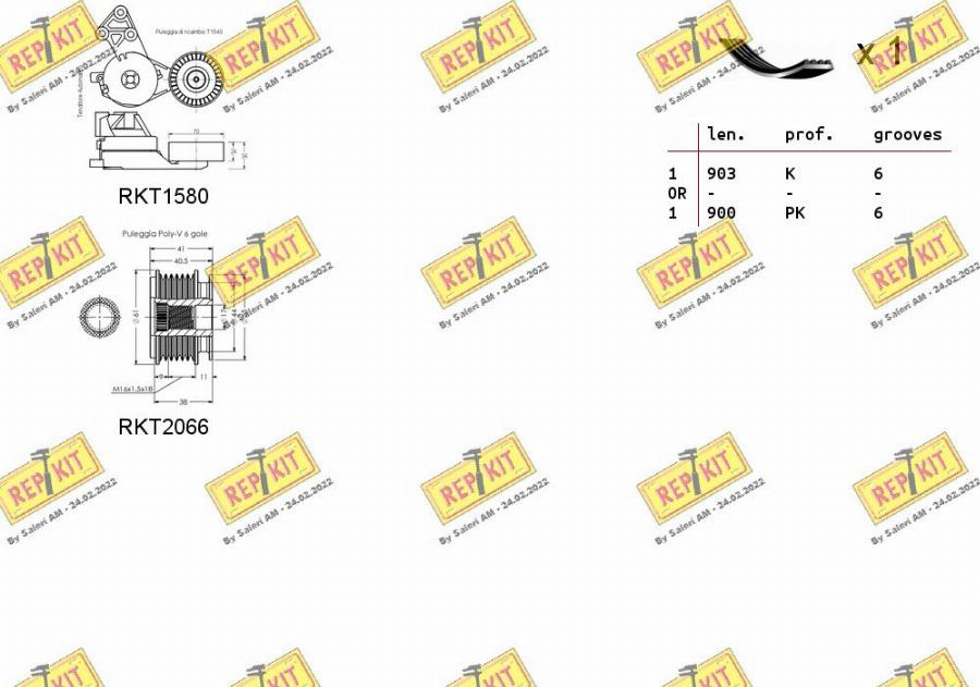 REPKIT RKTA0098 - Комплект пистов ремък vvparts.bg