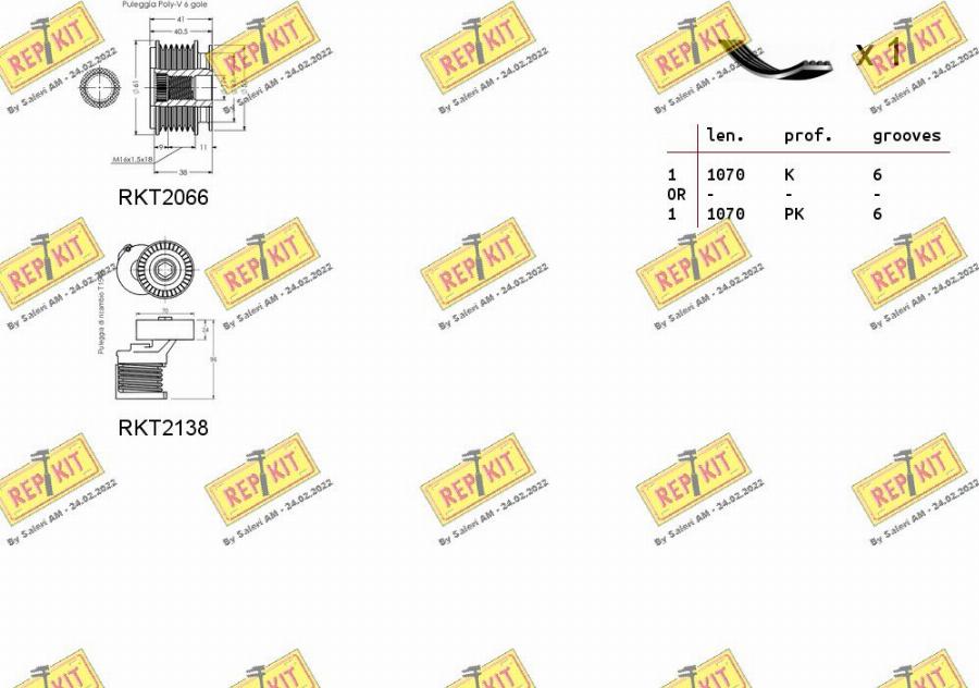 REPKIT RKTA0044 - Комплект пистов ремък vvparts.bg