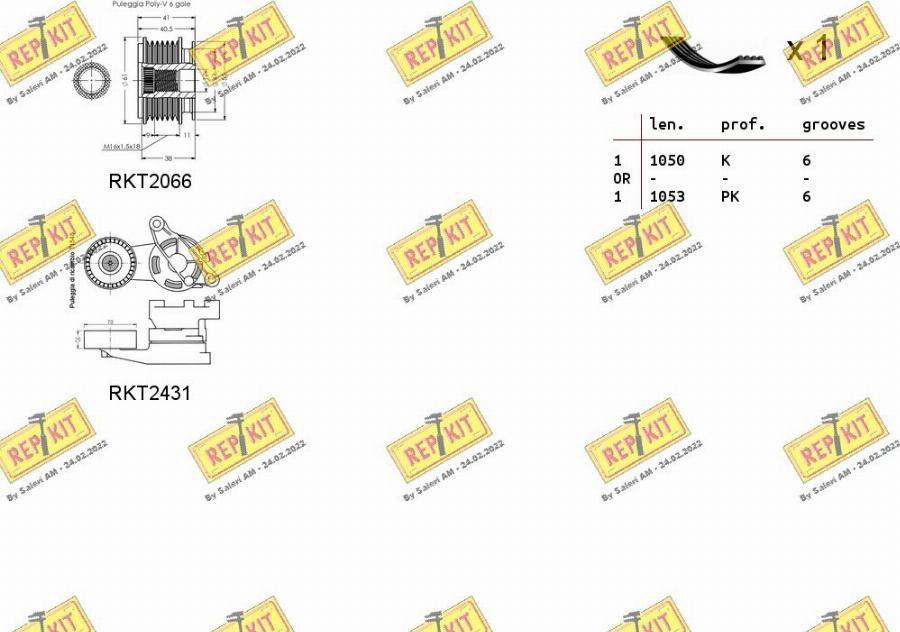 REPKIT RKTA0046 - Комплект пистов ремък vvparts.bg