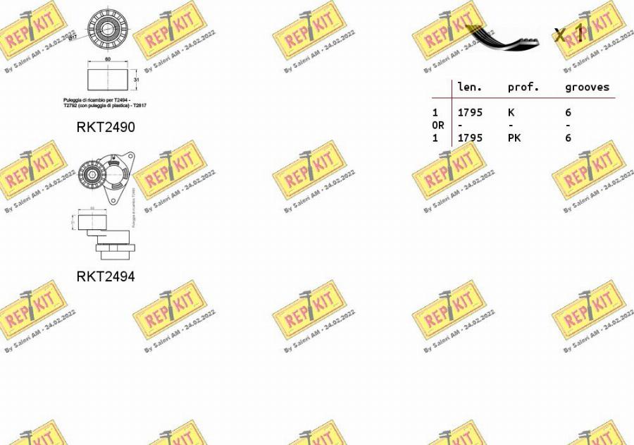 REPKIT RKTA0050 - Комплект пистов ремък vvparts.bg