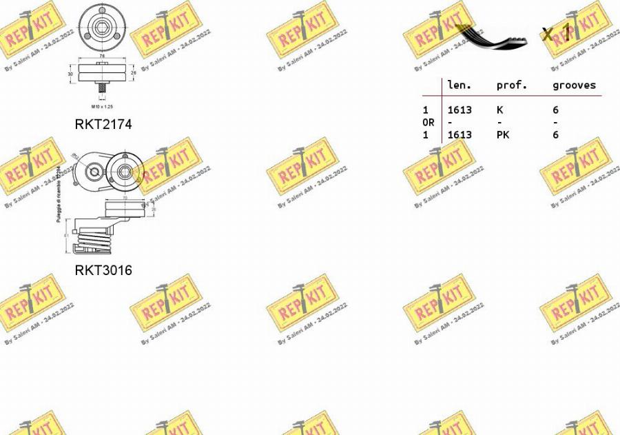 REPKIT RKTA0062 - Комплект пистов ремък vvparts.bg