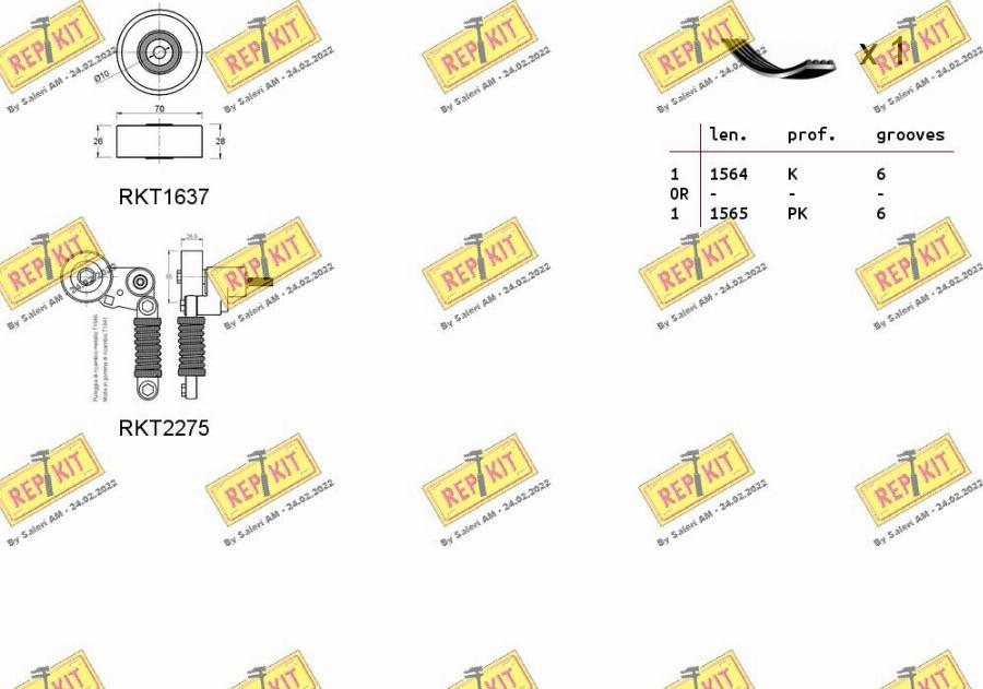 REPKIT RKTA0001 - Комплект пистов ремък vvparts.bg