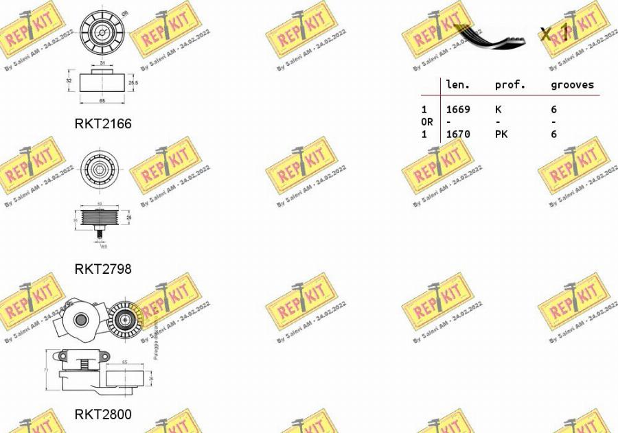 REPKIT RKTA0002 - Комплект пистов ремък vvparts.bg