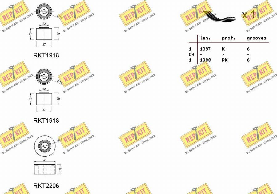 REPKIT RKTA0015 - Комплект пистов ремък vvparts.bg