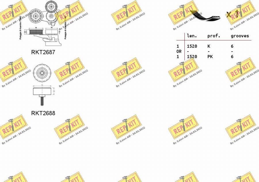 REPKIT RKTA0010 - Комплект пистов ремък vvparts.bg