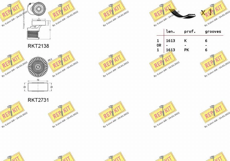 REPKIT RKTA0013 - Комплект пистов ремък vvparts.bg