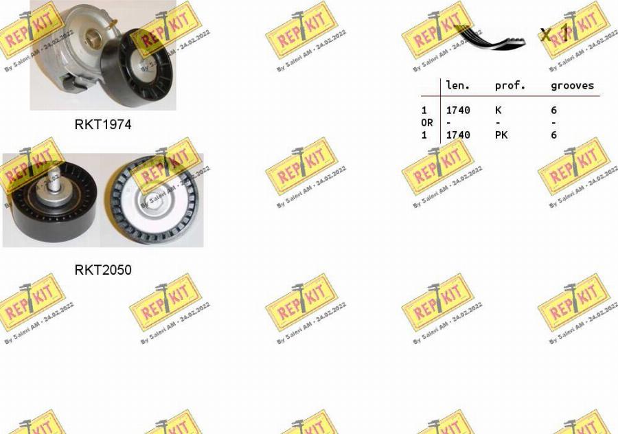 REPKIT RKTA0017 - Комплект пистов ремък vvparts.bg