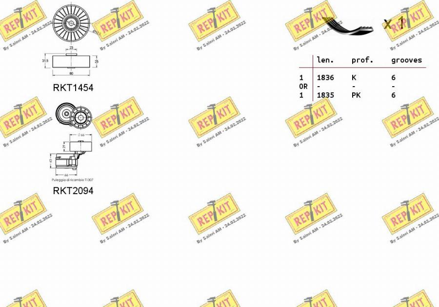 REPKIT RKTA0039 - Комплект пистов ремък vvparts.bg