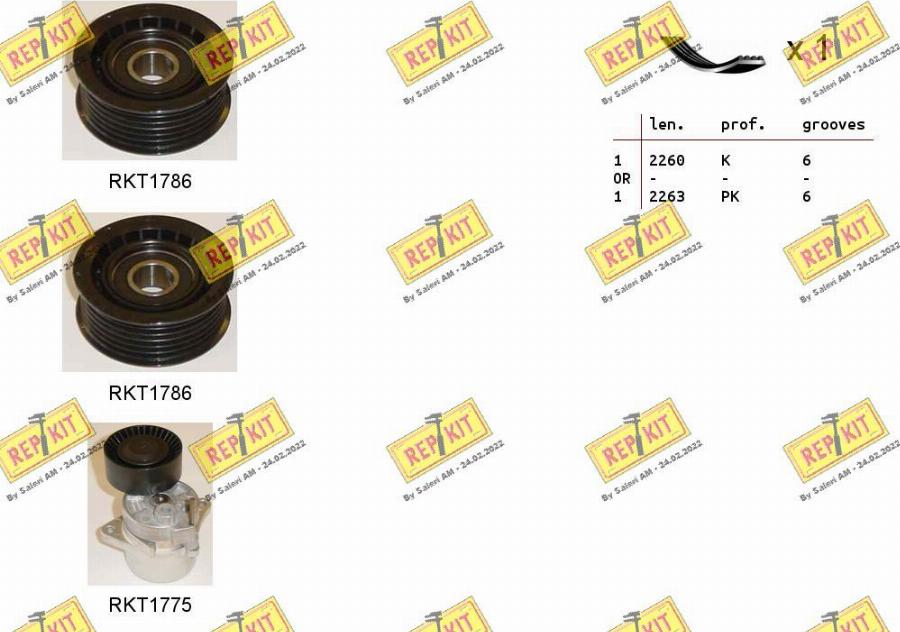 REPKIT RKTA0032 - Комплект пистов ремък vvparts.bg