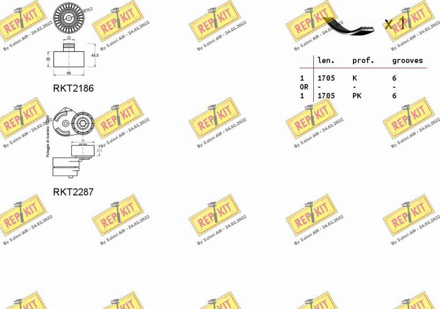 REPKIT RKTA0037 - Комплект пистов ремък vvparts.bg