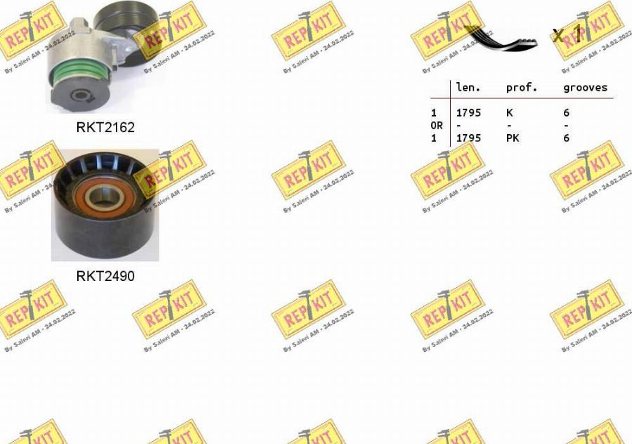 REPKIT RKTA0024 - Комплект пистов ремък vvparts.bg