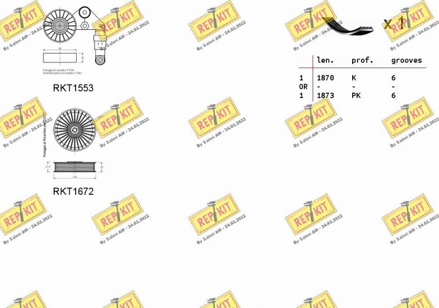 REPKIT RKTA0022 - Комплект пистов ремък vvparts.bg