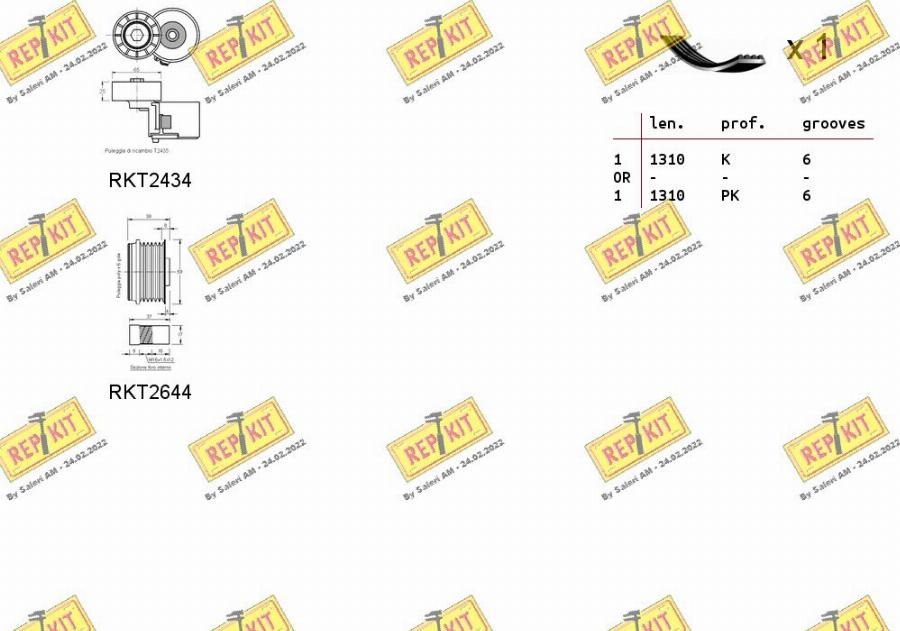 REPKIT RKTA0104 - Комплект пистов ремък vvparts.bg