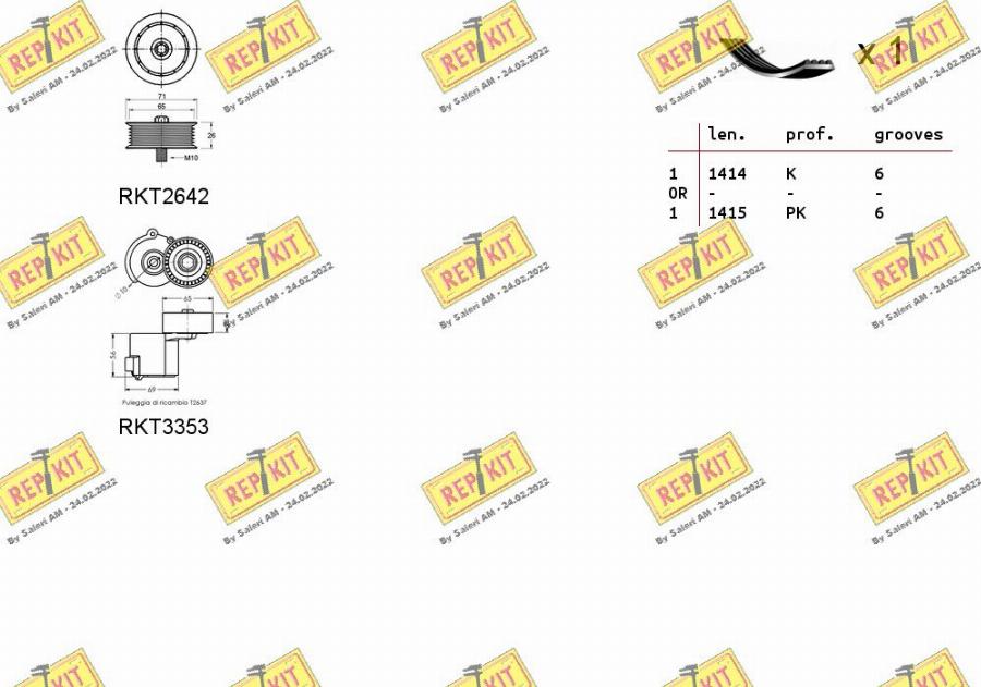 REPKIT RKTA0105 - Комплект пистов ремък vvparts.bg