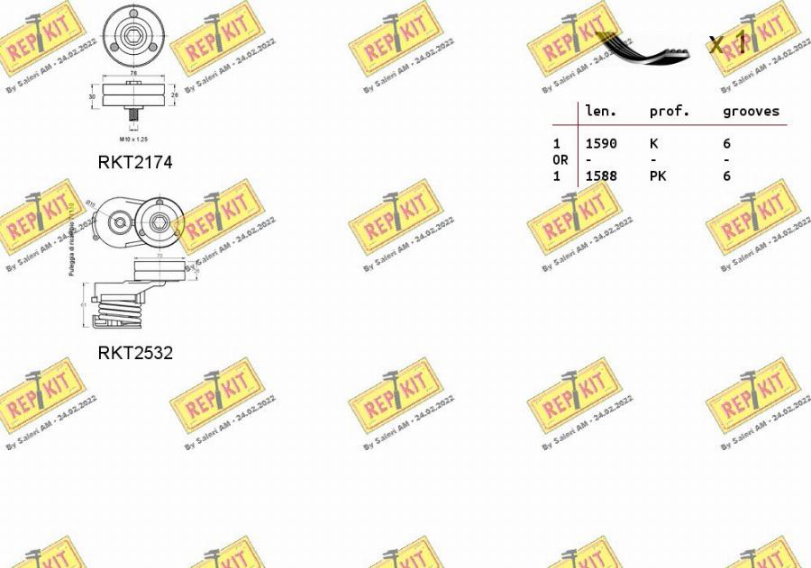 REPKIT RKTA0114 - Комплект пистов ремък vvparts.bg