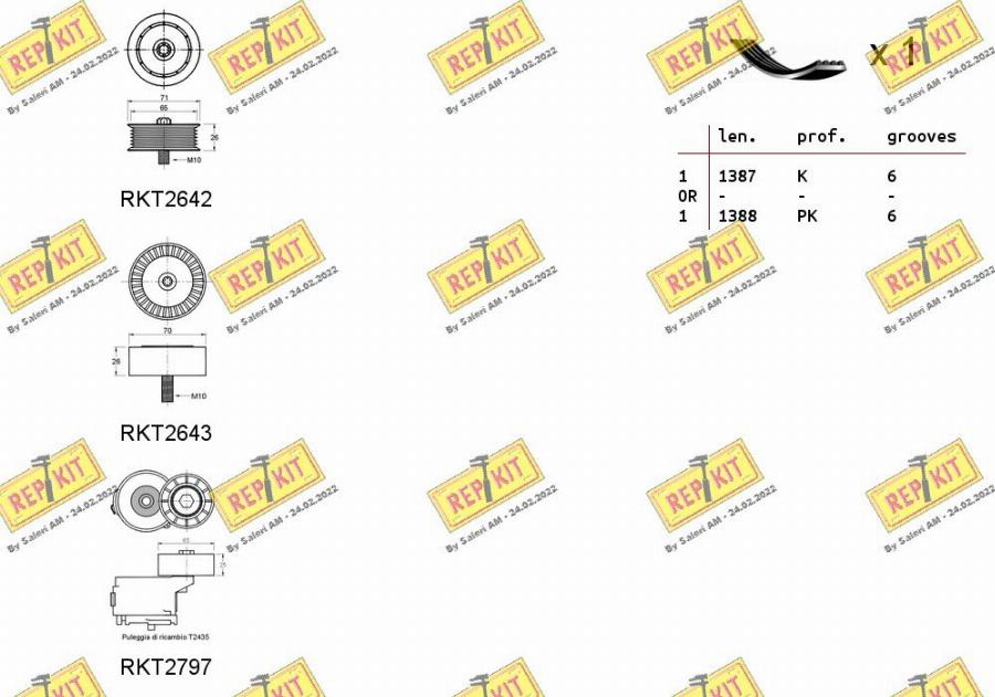 REPKIT RKTA0115 - Комплект пистов ремък vvparts.bg