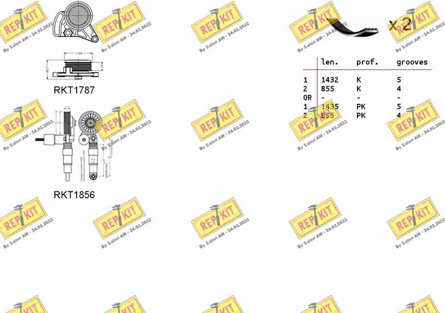 REPKIT RKTA0116 - Комплект пистов ремък vvparts.bg