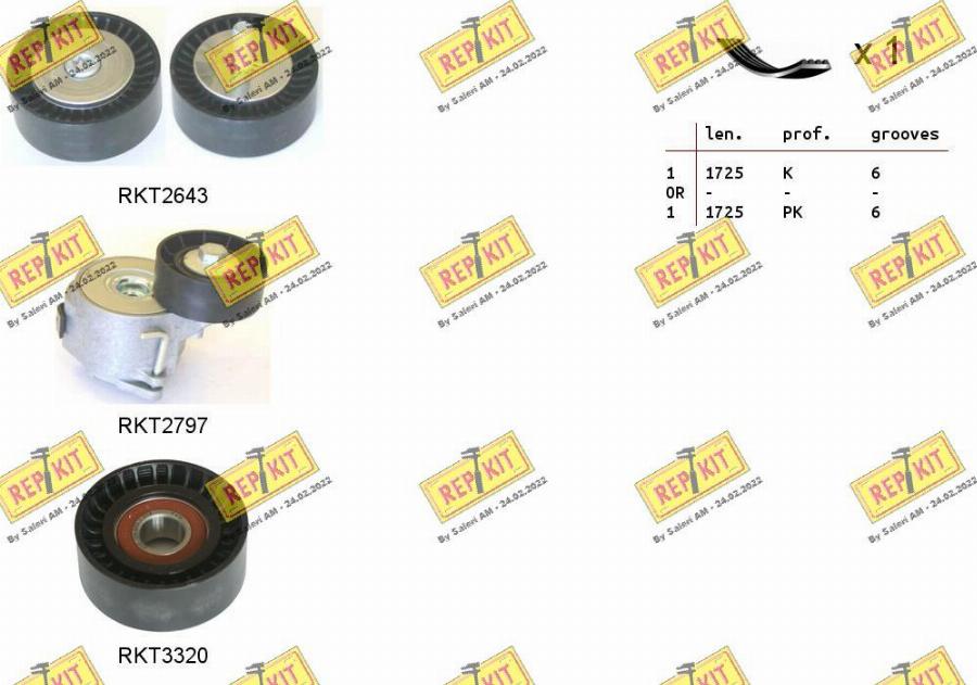 REPKIT RKTA0118 - Комплект пистов ремък vvparts.bg