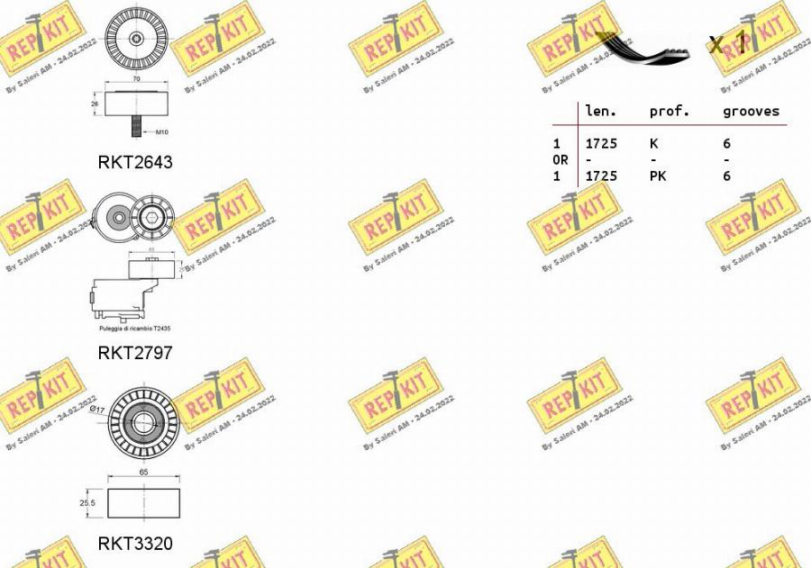 REPKIT RKTA0118 - Комплект пистов ремък vvparts.bg