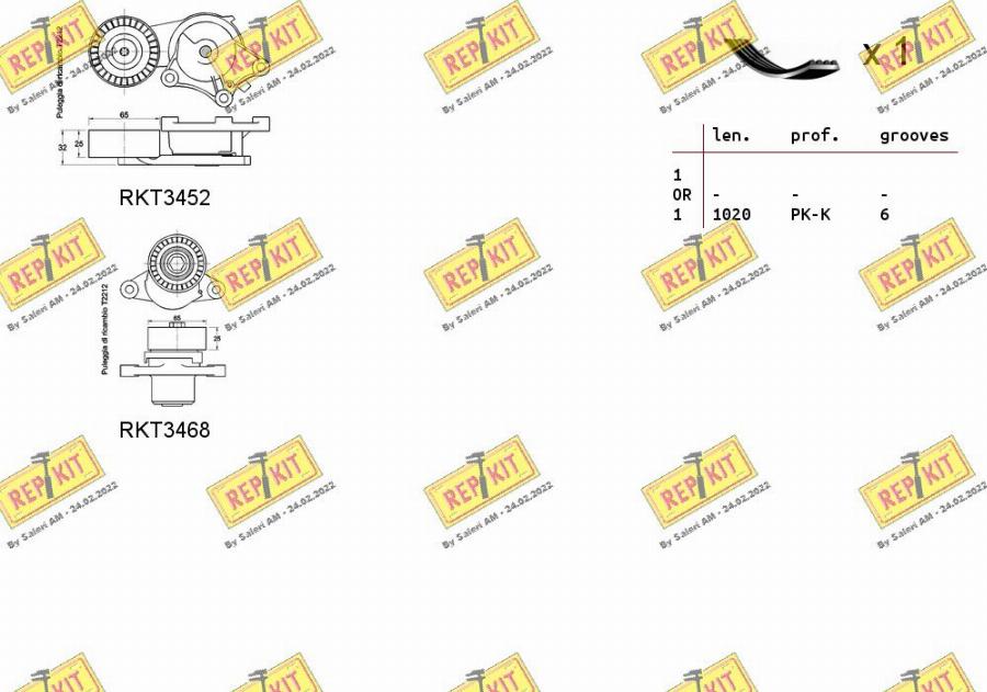 REPKIT RKTA0135 - Комплект пистов ремък vvparts.bg