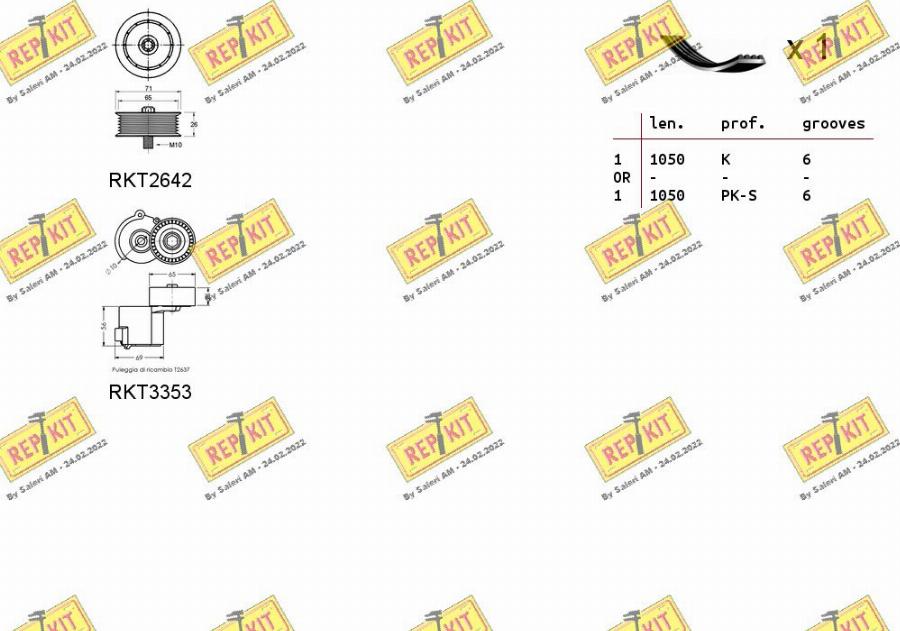 REPKIT RKTA0128 - Комплект пистов ремък vvparts.bg