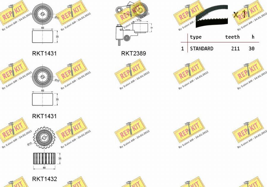 REPKIT RKTK0994 - Комплект ангренажен ремък vvparts.bg