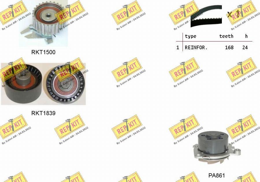 REPKIT RKTK0944PA - Водна помпа+ к-кт ангренажен ремък vvparts.bg