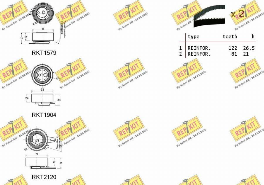 REPKIT RKTK0946 - Комплект ангренажен ремък vvparts.bg