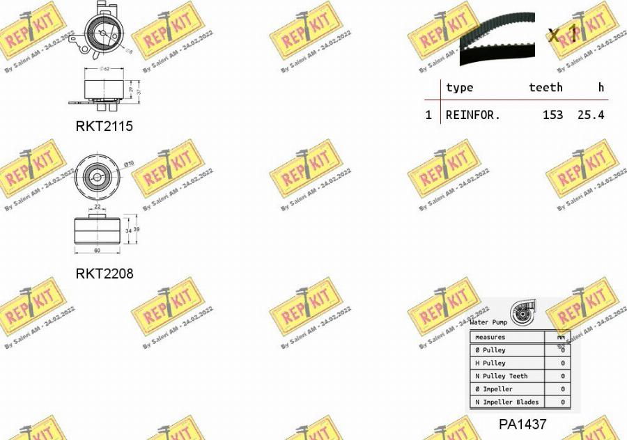 REPKIT RKTK0948PA - Водна помпа+ к-кт ангренажен ремък vvparts.bg