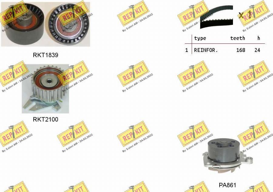 REPKIT RKTK0947PA - Водна помпа+ к-кт ангренажен ремък vvparts.bg