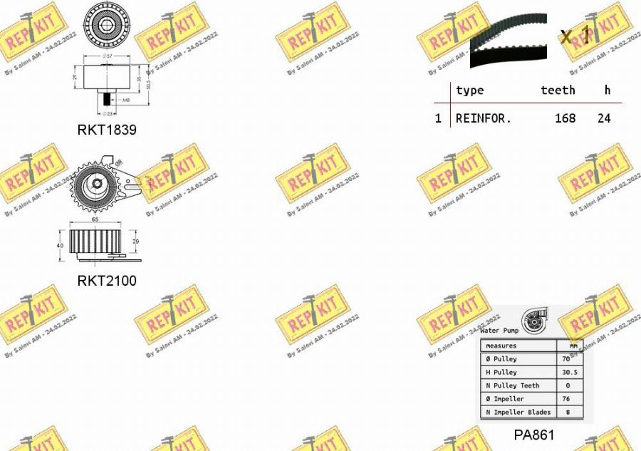 REPKIT RKTK0947PA - Водна помпа+ к-кт ангренажен ремък vvparts.bg