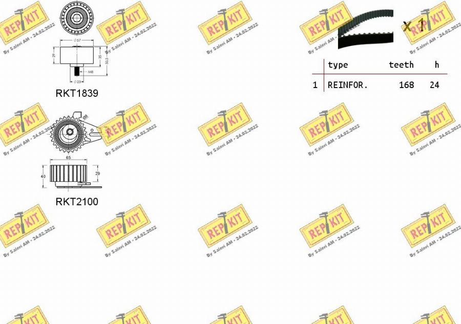 REPKIT RKTK0947 - Комплект ангренажен ремък vvparts.bg