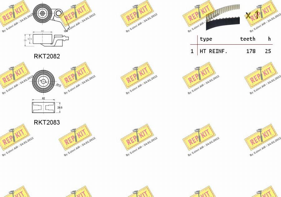 REPKIT RKTK0956 - Комплект ангренажен ремък vvparts.bg