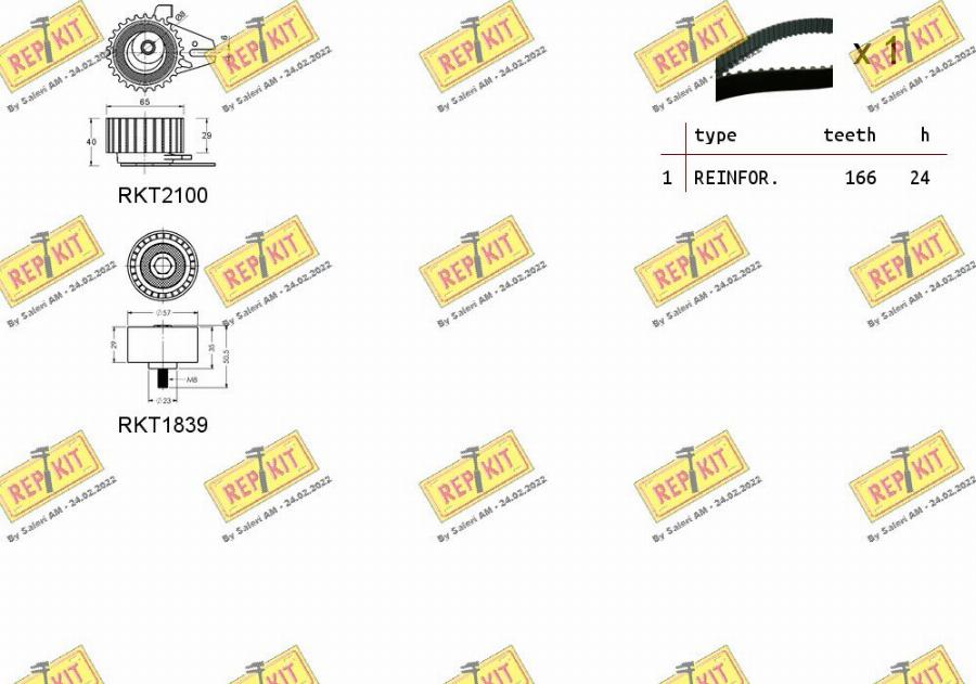 REPKIT RKTK0906 - Комплект ангренажен ремък vvparts.bg