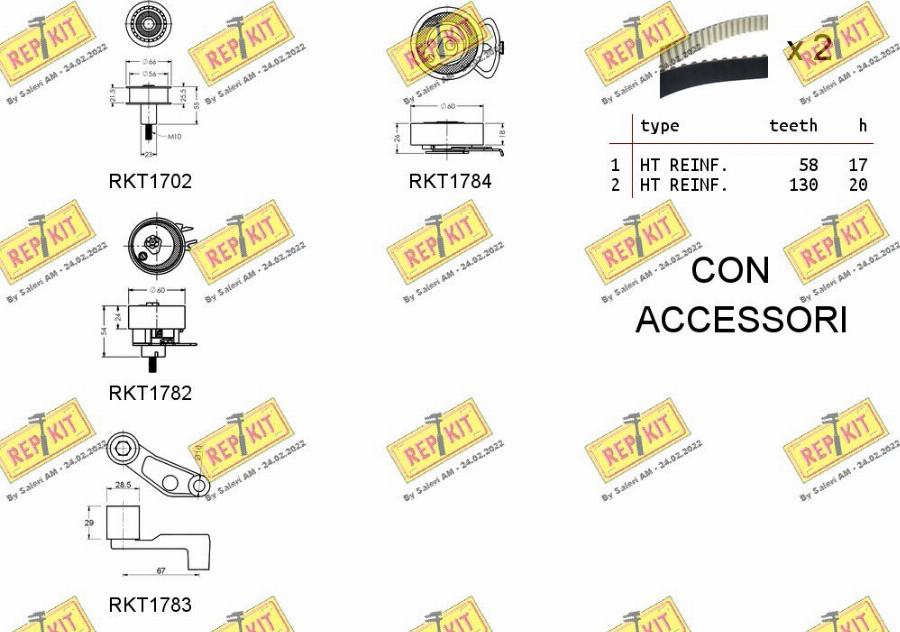 REPKIT RKTK0919 - Комплект ангренажен ремък vvparts.bg