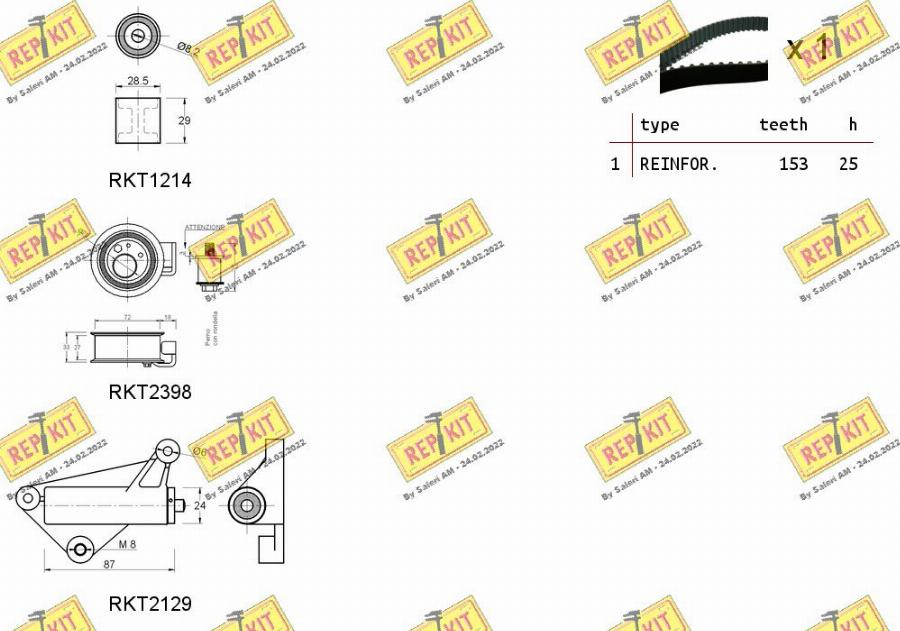 REPKIT RKTK0911C - Комплект ангренажен ремък vvparts.bg