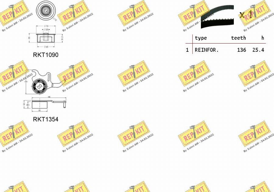 REPKIT RKTK0986 - Комплект ангренажен ремък vvparts.bg