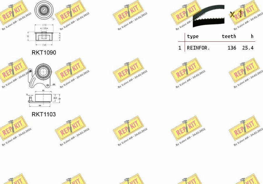 REPKIT RKTK0987 - Комплект ангренажен ремък vvparts.bg