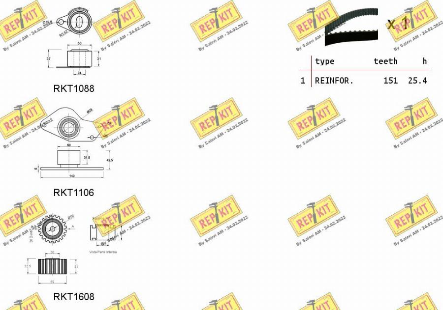 REPKIT RKTK0935 - Комплект ангренажен ремък vvparts.bg