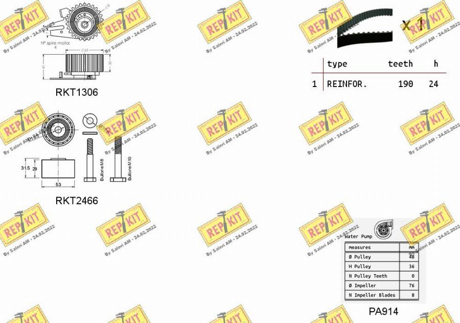 REPKIT RKTK0936PA - Водна помпа+ к-кт ангренажен ремък vvparts.bg